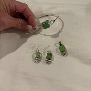 Elegant Green Stone Jewelry Set